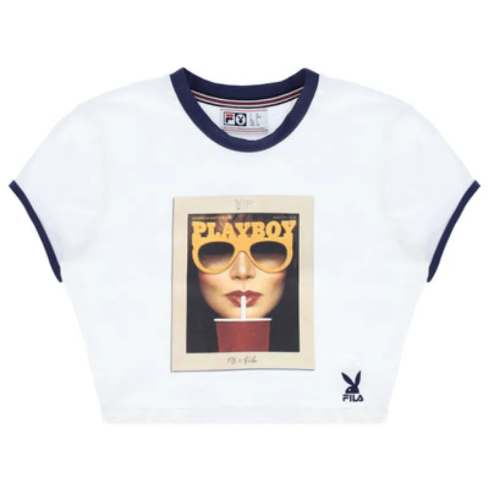 Fila x Playboy Ringer Tee UK Size XS - Picture 1 of 8